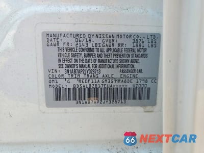 Zdjęcie 12 z 12 samochodu: 2018 NISSAN SENTRA S VIN:3N1AB7AP2JY328713 - miniatura