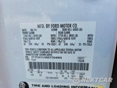 Zdjęcie 12 z 12 samochodu: 2014 FORD F150 SUPERCREW VIN:1FTEW1CM9EFD04909 - miniatura
