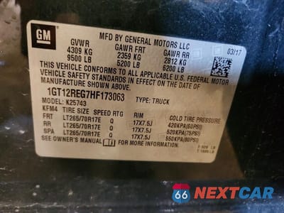 Zdjęcie 12 z 12 samochodu: 2017 GMC SIERRA K2500 HEAVY DUTY VIN:1GT12REG7HF173063 - miniatura