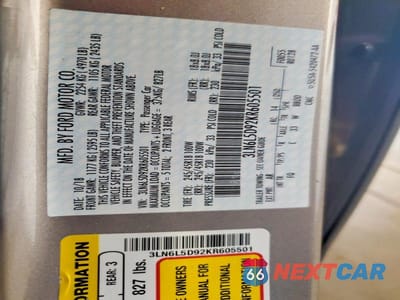 Zdjęcie 13 z 13 samochodu: 2019 LINCOLN MKZ RESERVE I VIN:3LN6L5D92KR605501 - miniatura