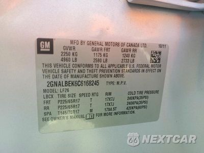 Zdjęcie 13 z 13 samochodu: 2012 CHEVROLET EQUINOX LS VIN:2GNALBEK6C6168245 - miniatura