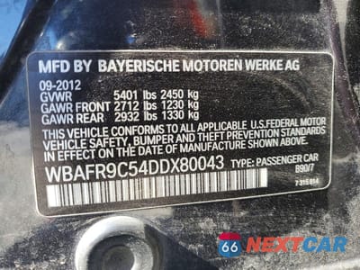 Zdjęcie 12 z 12 samochodu: 2013 BMW 550 I VIN:WBAFR9C54DDX80043 - miniatura