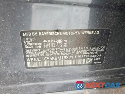 Zdjęcie 12 z 12 samochodu: 2019 BMW 430I GRAN COUPE VIN:WBA4J1C55KBM16321 - miniatura
