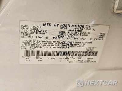 Zdjęcie 14 z 14 samochodu: 2013 FORD EDGE SEL VIN:2FMDK3JC7DBB82074 - miniatura