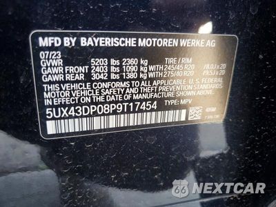 Zdjęcie 12 z 12 samochodu: 2023 BMW X3 SDRIVE30I VIN:5UX43DP08P9T17454 - miniatura