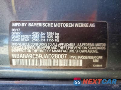 Zdjęcie 13 z 13 samochodu: 2018 BMW 320 I VIN:WBA8A9C59JAD28007 - miniatura