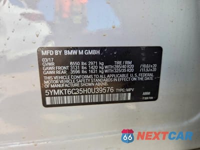 Zdjęcie 14 z 14 samochodu: 2017 BMW X5 M VIN:5YMKT6C35H0U39576 - miniatura