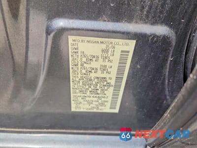Zdjęcie 13 z 13 samochodu: 2006 NISSAN PATHFINDER S VIN:5N1AR18W26C666062 - miniatura