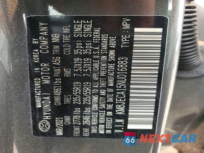 Zdjęcie 12 z 12 samochodu: 2022 HYUNDAI TUCSON LIMITED VIN:KM8JECA15NU016883 - miniatura