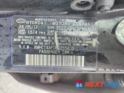 Zdjęcie 12 z 12 samochodu: 2017 HYUNDAI ACCENT VALUE EDITION VIN:KMHCT4AE0HU355403 - miniatura