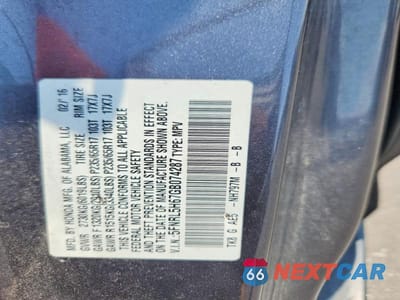 Zdjęcie 13 z 13 samochodu: 2016 HONDA ODYSSEY EXL VIN:5FNRL5H67GB074287 - miniatura