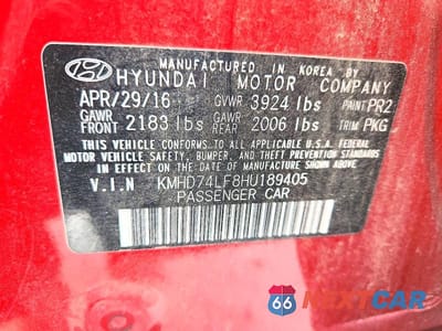 Zdjęcie 12 z 12 samochodu: 2017 HYUNDAI ELANTRA SE VIN:KMHD74LF8HU189405 - miniatura