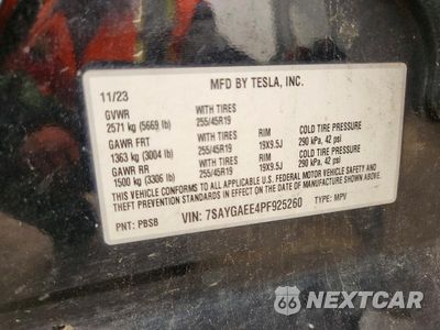 Zdjęcie 12 z 12 samochodu: 2023 TESLA MODEL Y VIN:7SAYGAEE4PF925260 - miniatura