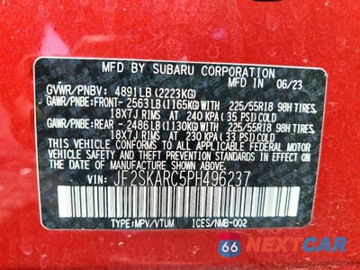 Zdjęcie 13 z 13 samochodu: 2023 SUBARU FORESTER TOURING VIN:JF2SKARC5PH496237 - miniatura