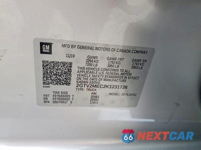 Zdjęcie 12 z 12 samochodu: 2019 GMC SIERRA LIMITED K1500 SLE VIN:2GTV2MEC2K1231726 - miniatura