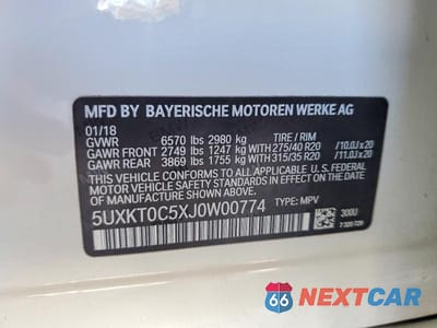 Zdjęcie 12 z 12 samochodu: 2018 BMW X5 XDR40E VIN:5UXKT0C5XJ0W00774 - miniatura