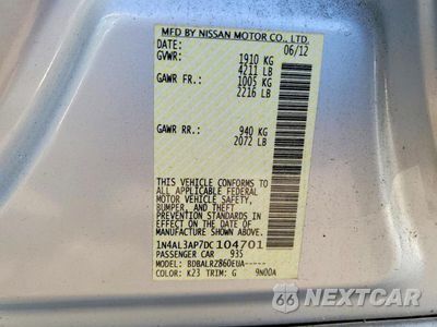 Zdjęcie 12 z 12 samochodu: 2013 NISSAN ALTIMA 2.5 VIN:1N4AL3AP7DC104701 - miniatura