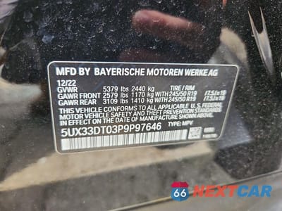 Zdjęcie 13 z 13 samochodu: 2023 BMW X4 XDRIVE30I VIN:5UX33DT03P9P97646 - miniatura