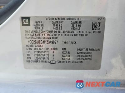 Zdjęcie 12 z 12 samochodu: 2017 CHEVROLET SILVERADO C2500 HEAVY DUTY VIN:1GC2CUEG1HZ349897 - miniatura