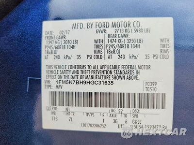 Zdjęcie 13 z 13 samochodu: 2017 FORD EXPLORER VIN:1FM5K7BH9HGC31635 - miniatura