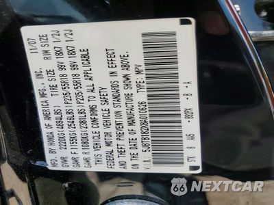 Zdjęcie 12 z 12 samochodu: 2008 ACURA RDX VIN:5J8TB182X8A010626 - miniatura