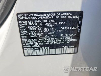 Zdjęcie 13 z 13 samochodu: 2020 VOLKSWAGEN ATLAS SE VIN:1V2UR2CA4LC502342 - miniatura
