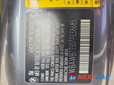 Zdjęcie 12 z 12 samochodu: 2007 BMW 335 I VIN:WBAWB73507P038685 - miniatura