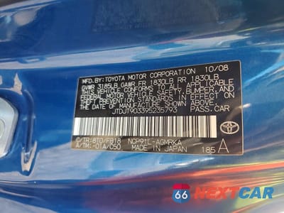 Zdjęcie 12 z 12 samochodu: 2009 TOYOTA YARIS S VIN:JTDJT903395235793 - miniatura