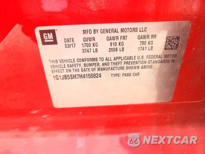 Zdjęcie 12 z 12 samochodu: 2017 CHEVROLET SONIC LS VIN:1G1JB5SH7H4156824 - miniatura