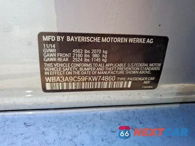 Zdjęcie 13 z 13 samochodu: 2015 BMW 335 I VIN:WBA3A9C59FKW74860 - miniatura