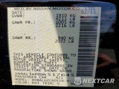 Zdjęcie 23 z 24 samochodu: 2013 NISSAN ALTIMA 2.5 SV VIN:1N4AL3AP0DN517645 - miniatura