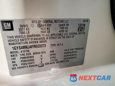 Zdjęcie 14 z 14 samochodu: 2015 CADILLAC ESCALADE VIN:1GYS4MKJ4FR603073 - miniatura