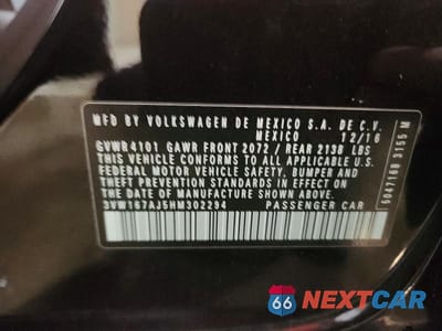Zdjęcie 12 z 12 samochodu: 2017 VOLKSWAGEN JETTA S VIN:3VW167AJ5HM302294 - miniatura