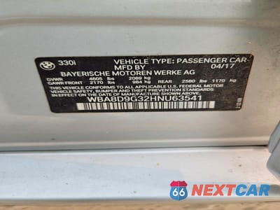 Zdjęcie 12 z 12 samochodu: 2017 BMW 330 XI VIN:WBA8D9G32HNU63541 - miniatura