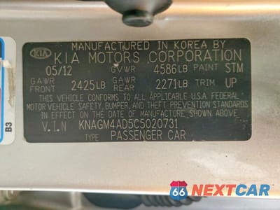 Zdjęcie 12 z 12 samochodu: 2012 KIA OPTIMA HYBRID VIN:KNAGM4AD5C5020731 - miniatura