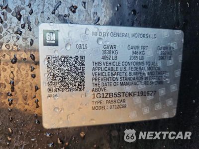 Zdjęcie 14 z 14 samochodu: 2019 CHEVROLET MALIBU LS VIN:1G1ZB5ST0KF191627 - miniatura