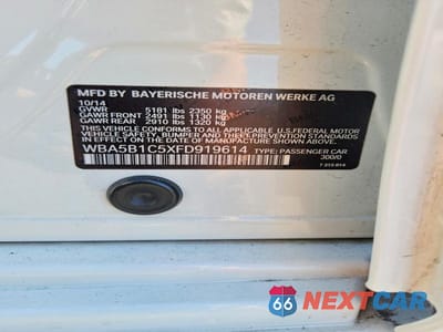 Zdjęcie 12 z 12 samochodu: 2015 BMW 535 I VIN:WBA5B1C5XFD919614 - miniatura