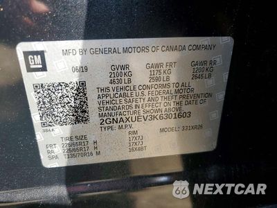 Zdjęcie 12 z 12 samochodu: 2019 CHEVROLET EQUINOX LT VIN:2GNAXUEV3K6301603 - miniatura