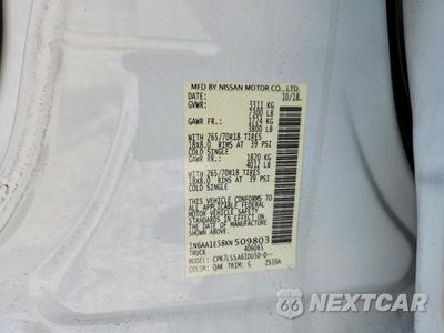 Zdjęcie 12 z 12 samochodu: 2019 NISSAN TITAN SV VIN:1N6AA1E58KN509803 - miniatura