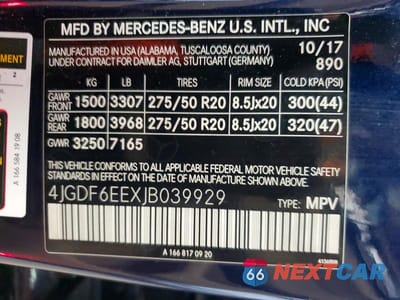 Zdjęcie 13 z 13 samochodu: 2018 MERCEDES-BENZ GLS 450 4MATIC VIN:4JGDF6EEXJB039929 - miniatura