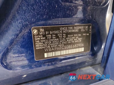Zdjęcie 12 z 12 samochodu: 2011 BMW 328 I VIN:WBAPH7C50BE682906 - miniatura