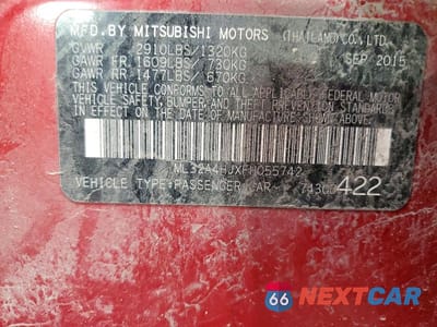 Zdjęcie 12 z 12 samochodu: 2015 MITSUBISHI MIRAGE ES VIN:ML32A4HJXFH055742 - miniatura