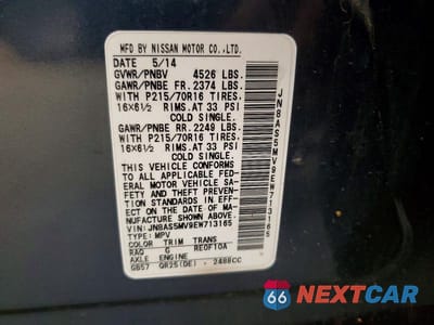 Zdjęcie 12 z 12 samochodu: 2014 NISSAN ROGUE SELECT S VIN:JN8AS5MV9EW713165 - miniatura