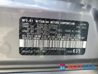 Zdjęcie 13 z 13 samochodu: 2023 MITSUBISHI OUTLANDER SEL VIN:JA4J3VA89PZ043832 - miniatura