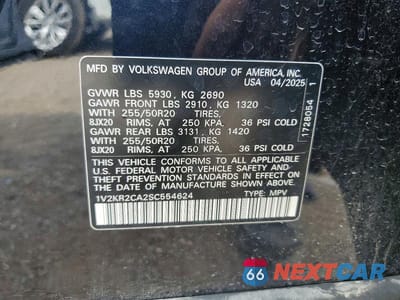 Zdjęcie 13 z 13 samochodu: 2025 VOLKSWAGEN ATLAS SE VIN:1V2KR2CA2SC554624 - miniatura