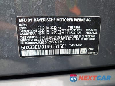 Zdjęcie 14 z 14 samochodu: 2024 BMW X7 M60I VIN:5UX33EM01R9T61501 - miniatura