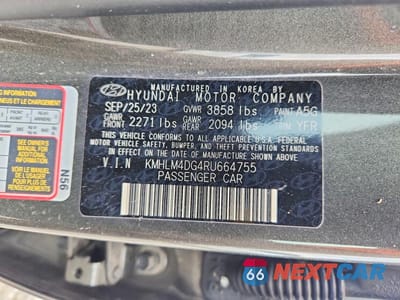 Zdjęcie 12 z 12 samochodu: 2024 HYUNDAI ELANTRA SEL VIN:KMHLM4DG4RU664755 - miniatura