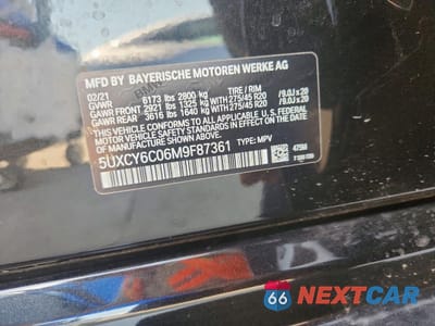 Zdjęcie 13 z 13 samochodu: 2021 BMW X6 XDRIVE40I VIN:5UXCY6C06M9F87361 - miniatura