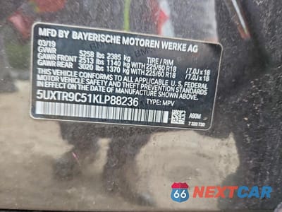 Zdjęcie 13 z 13 samochodu: 2019 BMW X3 XDRIVE30I VIN:5UXTR9C51KLP88236 - miniatura