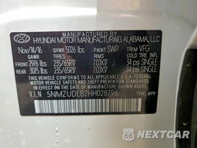 Zdjęcie 14 z 14 samochodu: 2017 HYUNDAI SANTA FE SPORT 2.4L VIN:5NMZUDLB2HH028796 - miniatura